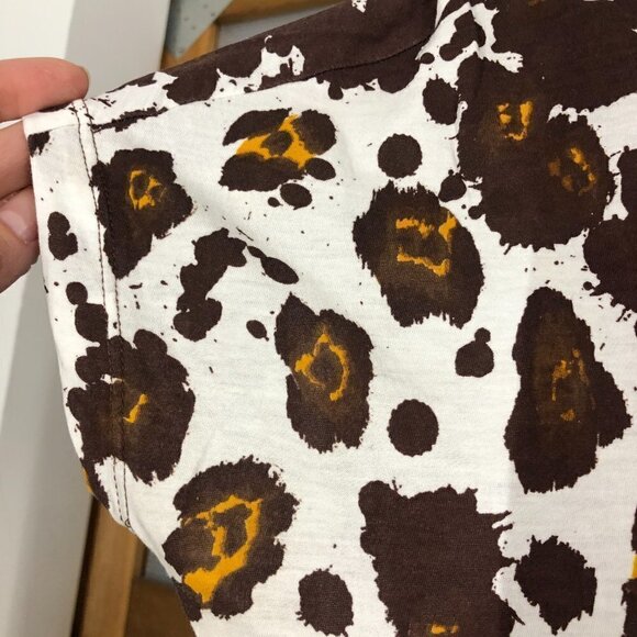 Stella McCartney Leopard Print Cream Brown Orange Scoopneck Tunic Top Sz S/M - Picture 4 of 9